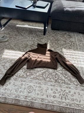 Princess Polly Brown Cropped Turtleneck Sweater - Women's Cozy Knit